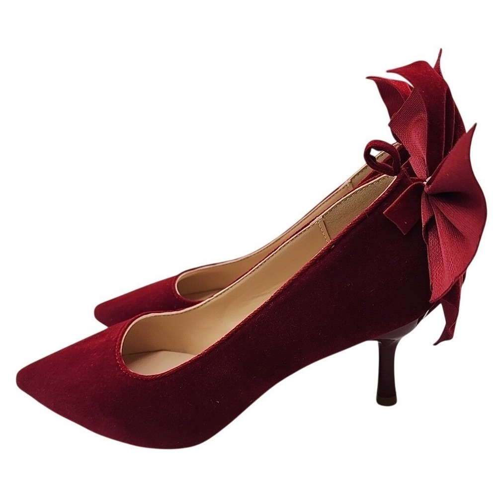 Women Pointed Toe Stilettos Bowknot High Heels Pumps Wedding Shoes Size 7